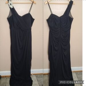 Camille La Vie Black Faux Wrap Gown